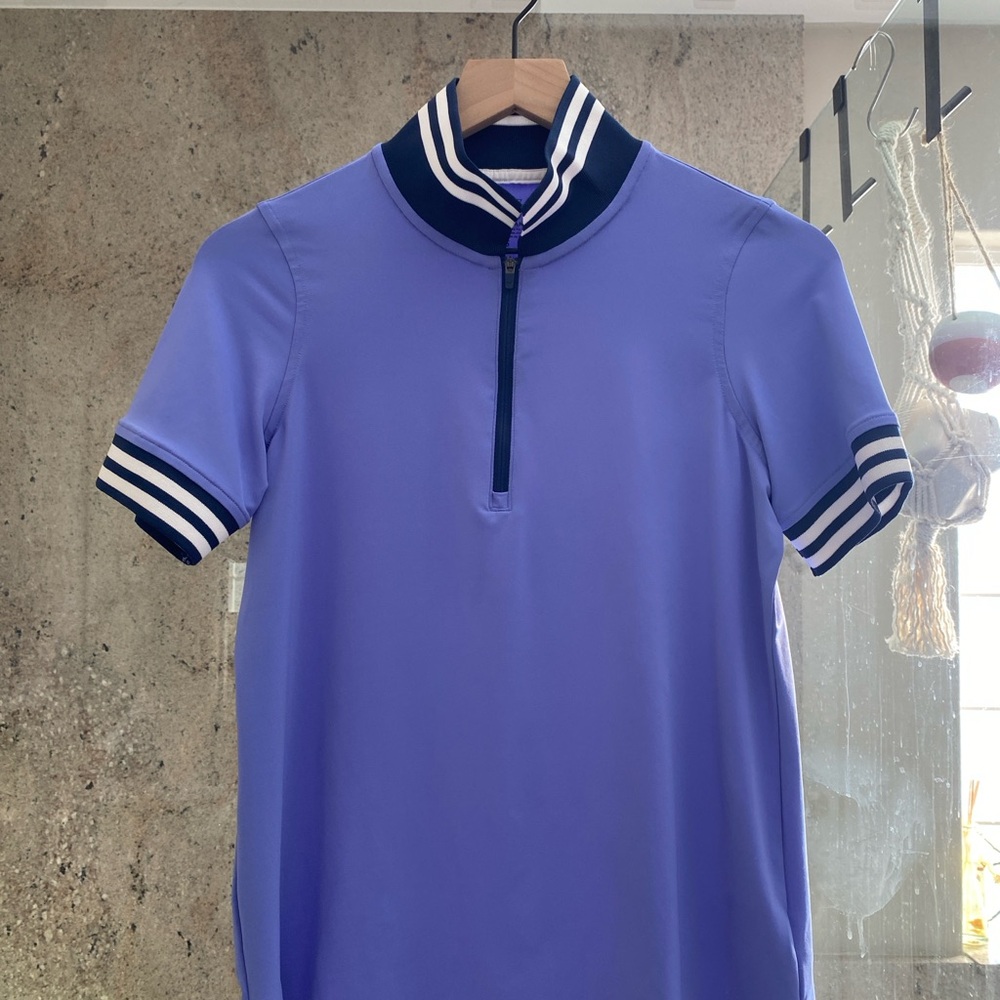 Vineyard vines zip up Polo Shirt with Striped Collar XS